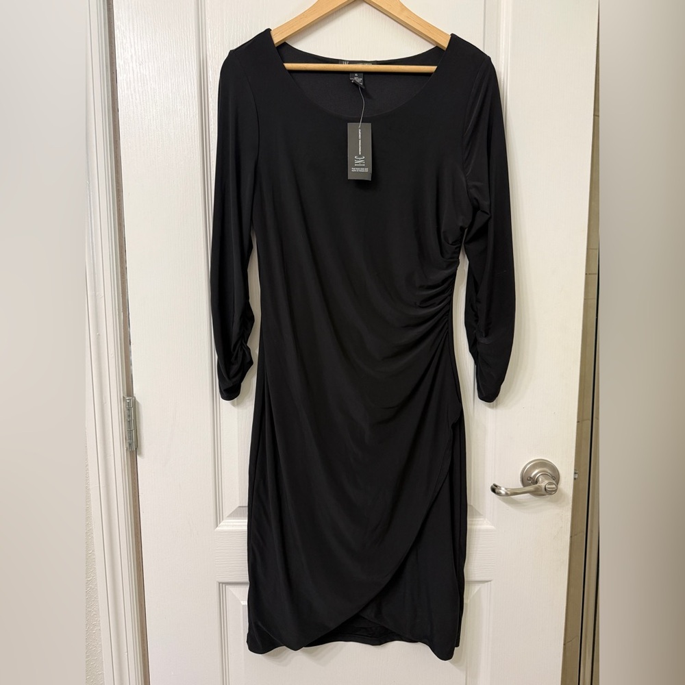 INC International Concepts Black 3/4 Sleeve Dress